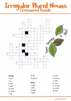 Vista previa - Hojas de trabajo - Irregular Plural Nouns, Crossword Puzzle - Portada