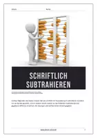 Vorschau - Arbeitsblätter - schriftlich subtrahieren in der Grundschule m. Lösung - Seite 1