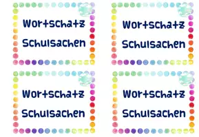 Vorschau - Bildkarten - Wortschatzheft Schulsachen - Deckblatt