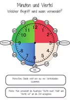 Vorschau - Arbeitsblätter - Uhrzeit ablesen und eintragen - Seite 1
