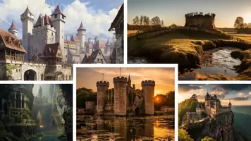Vorschau - Arbeitsblätter - Burg im Mittelalter - 5 Burgentypen Vergleich + Plakat + Sachurteil Burgtyp Vorteile Nachteile - Seite 1