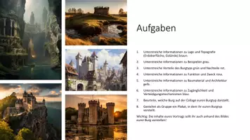 Vorschau - Arbeitsblätter - Burg im Mittelalter - 5 Burgentypen Vergleich + Plakat + Sachurteil Burgtyp Vorteile Nachteile - Seite 2