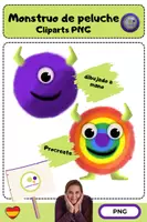 Vista previa - Tarjetas / Manipulativos - Cliparts monstruo de peluche | monstruo | dibujado a mano | uso comercial inclusivo - Portada