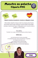 Vista previa - Tarjetas / Manipulativos - Cliparts monstruo de peluche | monstruo | dibujado a mano | uso comercial inclusivo - página 2