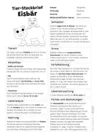 Vorschau - Arbeitsblätter - Eisbär Komplettpaket - mit Lesetext, Steckbrief, Lückentext, Suchsel, Quiz und Ausmalbildern - Seite 1