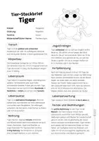Vorschau - Arbeitsblätter - Tiger Komplettpaket - mit Lesetext, Steckbrief, Lückentext, Suchsel, Quiz und Ausmalbildern - Seite 1