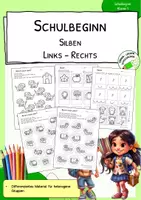 Vorschau - Arbeitsblätter - Schulbeginn - Phonologische Bewusstheit "Silben" - Rechts oder links - Deckblatt