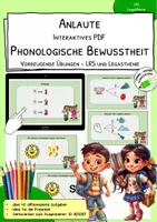 Vorschau - Interaktives Material - Phonologische Bewusstheit - Anlaute - interaktives PDF - 1. Klasse - Deckblatt