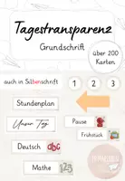 Vorschau - Präsentationen/Tafelbilder - Tagestransparenz / Stundenplan - Grundschrift & Silbenschrift (beige) - Deckblatt