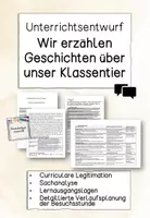 Vorschau - Stundenentwürfe - Materialpaket Erzählen am roten Faden mit dem Klassentier Unterrichtsreihe mit Unterrichtsentwurf - Seite 1