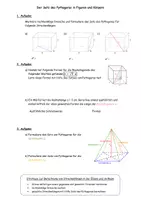 Vorschau - Arbeitsblätter - Der Satz des Pythagoras in Figuren und Körpern - Seite 1