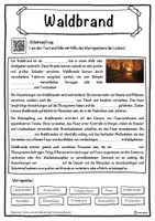 Vorschau - Stundenentwürfe - Waldbrand Lückentext mit Wortspeicher - Naturkatastrophe - Deckblatt