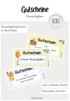 Vorschau - Anderer Materialtyp - Hausaufgabengutscheine - Gutscheine - Hausaufgaben - Deckblatt
