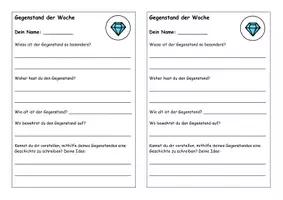 Vorschau - Arbeitsblätter - Gegenstand_der_Woche_Layout - Deckblatt