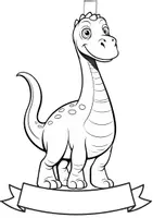 Vorschau - Mal- und Bastelvorlagen - Klassentier Girlande "Dinos" für die Dinoklasse, zum Ausmalen - Seite 1