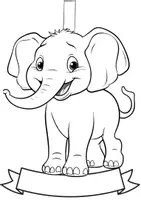 Vorschau - Mal- und Bastelvorlagen - Klassentier Girlande Elefant für die Elefantenklasse, zum Ausmalen - Seite 1