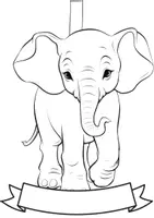 Vorschau - Mal- und Bastelvorlagen - Klassentier Girlande Elefant für die Elefantenklasse, zum Ausmalen - Seite 2