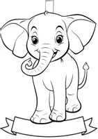 Vorschau - Mal- und Bastelvorlagen - Klassentier Girlande Elefant für die Elefantenklasse, zum Ausmalen - Seite 3