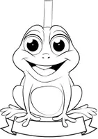 Vorschau - Mal- und Bastelvorlagen - Klassentier Girlande "Frosch" für die Froschklasse, zum Ausmalen - Seite 1