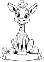 Vorschau - Mal- und Bastelvorlagen - Klassentier Girlande "Giraffe" für die Giraffenklasse, zum Ausmalen - Seite 1