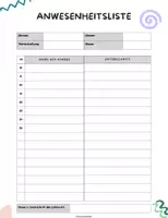 Vorschau - Anderer Materialtyp - Anwesenheitsliste| Elternabend |Elternsprechtag inkl.Blanko Liste 📝👥 - Seite 1