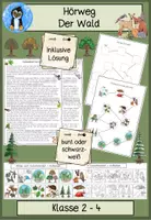 Vorschau - Spiele - Hörverstehen Wald – Hörweg | Waldtiere | Sachunterricht Grundschule - Deckblatt