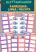 Vorschau - Fördermaterial/Inklusion - Klettaufgaben: Links oder rechts - Fahrzeuge - Deckblatt
