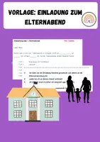 Vorschau - Anderer Materialtyp - Vorlage: Einladung zum Elternabend - Deckblatt