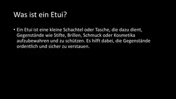 Vorschau - Arbeitsblätter - AB mit Fragen zum Thema "Etui" + Lösungsblatt - Seite 2