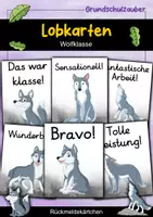 Vorschau - Bildkarten - Lobkärtchen für die Wolfklasse - Lobkarten Wolf - Deckblatt