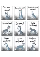 Vorschau - Bildkarten - Lobkärtchen für die Wolfklasse - Lobkarten Wolf - Seite 1