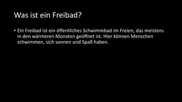Vorschau - Arbeitsblätter - AB mit Fragen zum Thema "Freibad" + Lösungsblatt - Seite 2