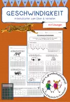 Vorschau - Arbeitsblätter - Geschwindigkeit / km/h - Arbeitsblätter zum Üben & Vertiefen - mit Lösung - Deckblatt
