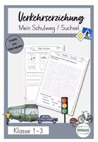 Vorschau - Stundenentwürfe - Freebie Verkehrserziehung Mein Schulweg / Suchsel Verkehrserziehung - Deckblatt