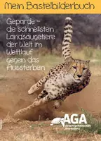 Vorschau - Mal- und Bastelvorlagen - AGA Bastelbilderbuch "Geparde" Artenschutz - Deckblatt