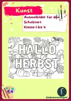 Vorschau - Mal- und Bastelvorlagen - Ausmalbild_Thema Herbst_Klasse 1-6 - Deckblatt