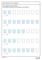 Vorschau - Arbeitsblätter - Hohlmaße: Messbecher, Trinkglas und Wasserflasche - Seite 3