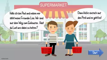 Vorschau - Interaktives Material - Einkaufen Supermarkt_Rechnen mit Geld-Interaktive PDF - Seite 1