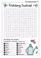 Vorschau - Arbeitsblätter - Frühling Suchsel - Buchstabengitter - Seite 1