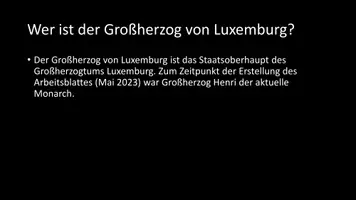 Vorschau - Arbeitsblätter - AB mit Fragen zum Thema "Großherzog von Luxemburg" + Lösungsblatt + Infografik - Seite 3