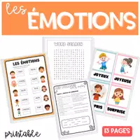 Aperçu - Feuilles d'exercices - Activités Sentiments Emotions Vocabulaire – Fiches - Page de couverture
