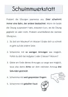 Vorschau - Arbeitsblätter - Schwimmwerkstatt I Brustarmzug I Gegensatzerfahrungen - Seite 1
