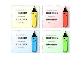 Vorschau - Bildkarten - Geschenk zum Schuljahresbeginn/Willkommensgruß: Textmarker/Highlighter - Seite 3