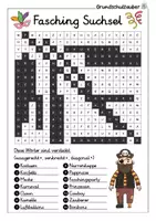 Vorschau - Arbeitsblätter - Fasching Suchsel - Karneval Buchstabengitter - Seite 2