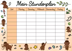 Vorschau - Lehrpläne/Lehrermaterial - Mammut Stundenplan für die Mammutklasse - 3 Vorlagen - Seite 2