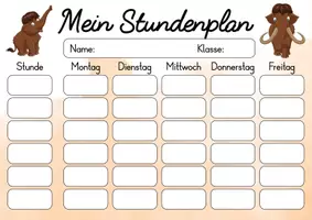 Vorschau - Lehrpläne/Lehrermaterial - Mammut Stundenplan für die Mammutklasse - 3 Vorlagen - Seite 3