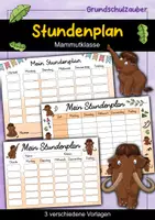 Vorschau - Lehrpläne/Lehrermaterial - Mammut Stundenplan für die Mammutklasse - 3 Vorlagen - Deckblatt