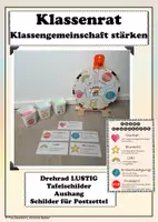 Vorschau - Poster - Klassenrat Grundschule Material Vorlage Rad LUSTIG - Deckblatt