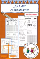 Vorschau - Arbeitsblätter - Gramm (Gewicht) - Arbeitsblätter mit Lösungen - Deckblatt