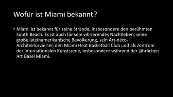 Vorschau - Arbeitsblätter - AB mit Fragen zum Thema "Miami" + Lösungsblatt - Deckblatt